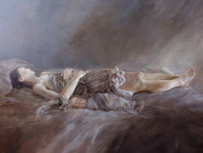 First Cry, Final Breath, Oil on panel, SOLD