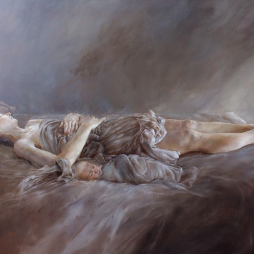 First Cry, Final Breath, Oil on panel, SOLD