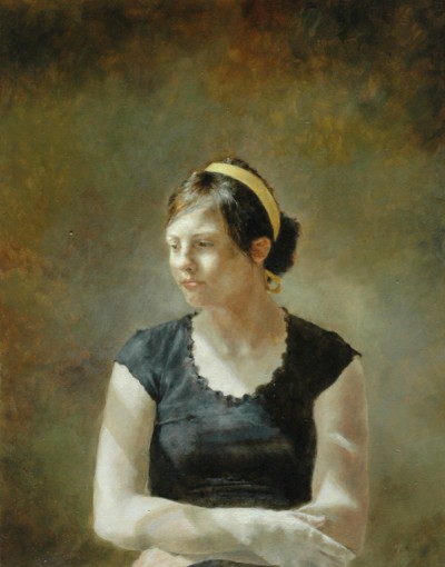 Yellow Ribbon, oil on panel, SOLD