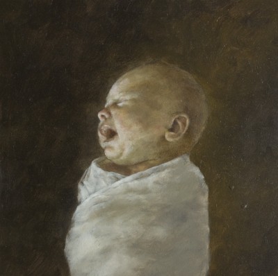 Infant, Oil on panel