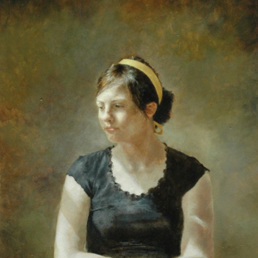 Yellow Ribbon, oil on panel, SOLD